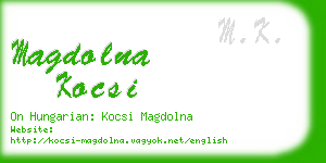 magdolna kocsi business card